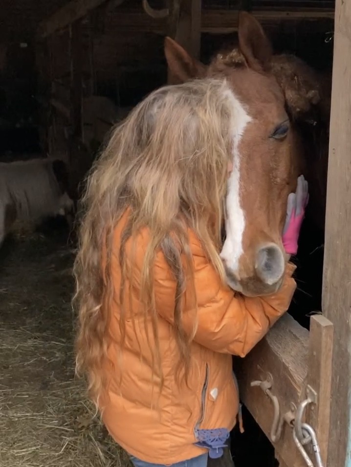 Lana with rescue horse